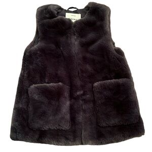 Zara Kids Faux Fur Gray Vest Size 8/9